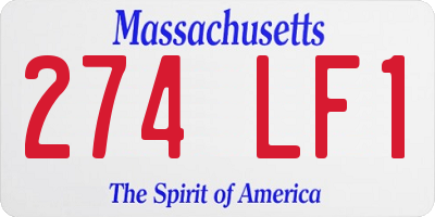 MA license plate 274LF1