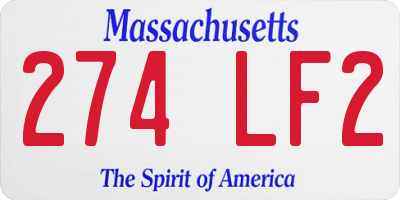 MA license plate 274LF2