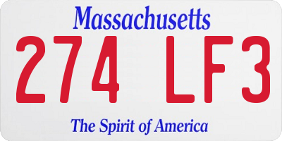 MA license plate 274LF3