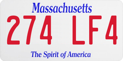 MA license plate 274LF4