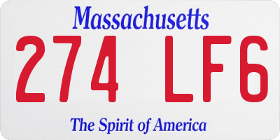 MA license plate 274LF6