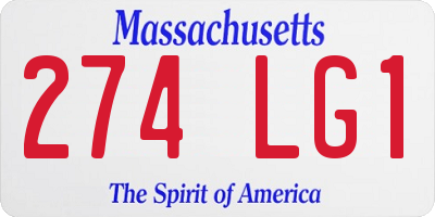 MA license plate 274LG1