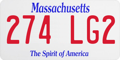 MA license plate 274LG2