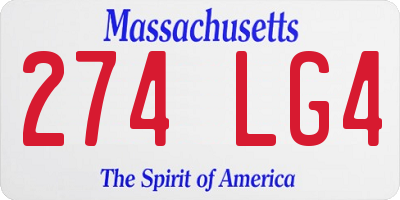 MA license plate 274LG4