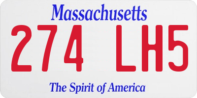 MA license plate 274LH5