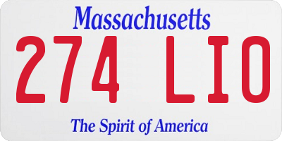 MA license plate 274LI0