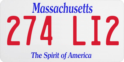 MA license plate 274LI2