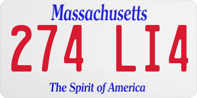 MA license plate 274LI4