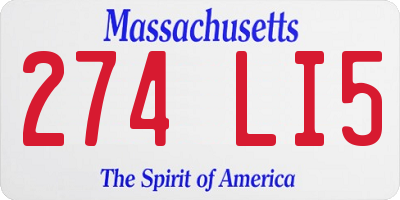 MA license plate 274LI5