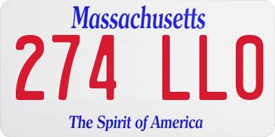 MA license plate 274LL0