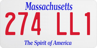 MA license plate 274LL1