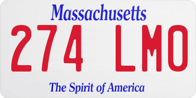 MA license plate 274LM0