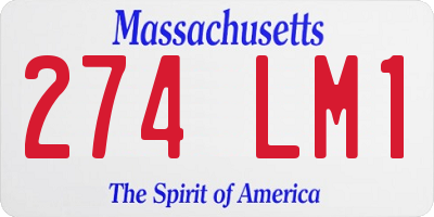 MA license plate 274LM1