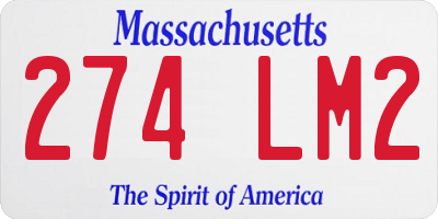 MA license plate 274LM2