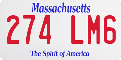 MA license plate 274LM6