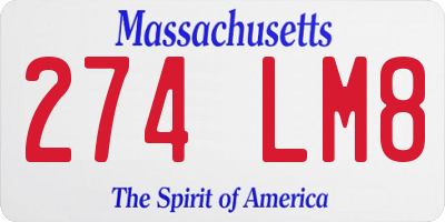 MA license plate 274LM8
