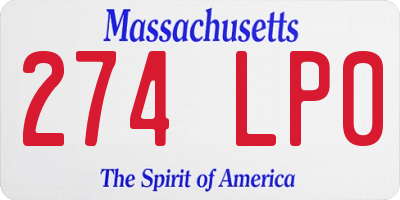 MA license plate 274LP0