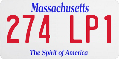 MA license plate 274LP1