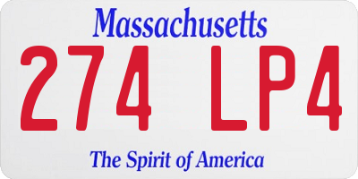 MA license plate 274LP4