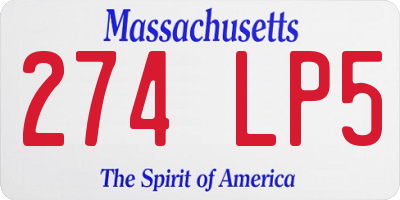 MA license plate 274LP5