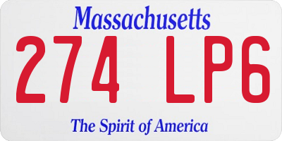 MA license plate 274LP6