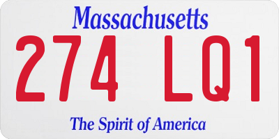 MA license plate 274LQ1