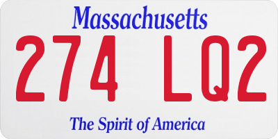 MA license plate 274LQ2