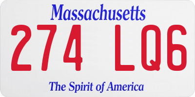 MA license plate 274LQ6