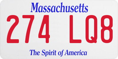 MA license plate 274LQ8