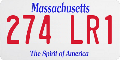 MA license plate 274LR1