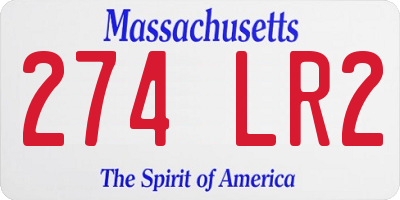 MA license plate 274LR2