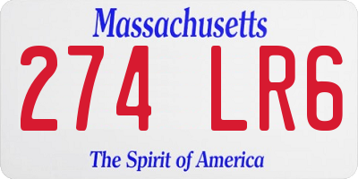 MA license plate 274LR6