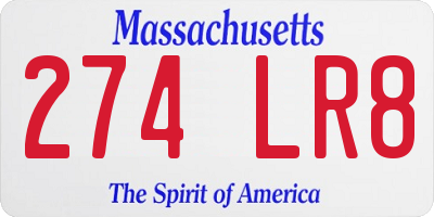 MA license plate 274LR8