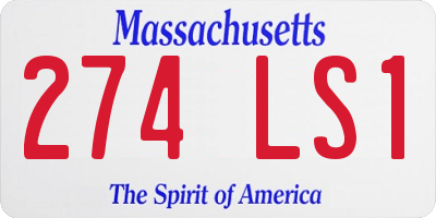 MA license plate 274LS1