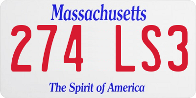 MA license plate 274LS3