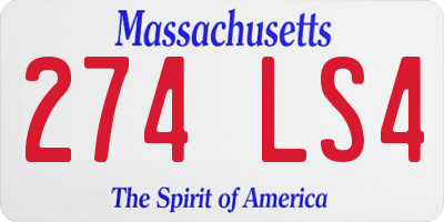 MA license plate 274LS4