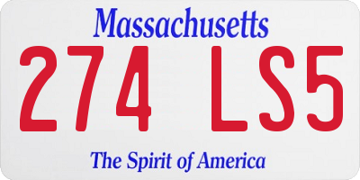 MA license plate 274LS5