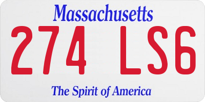 MA license plate 274LS6