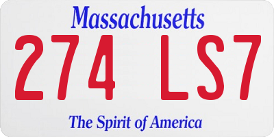 MA license plate 274LS7