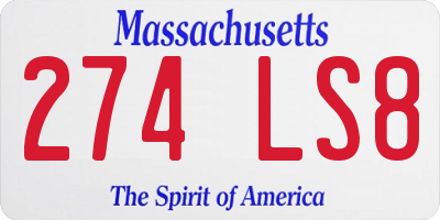 MA license plate 274LS8