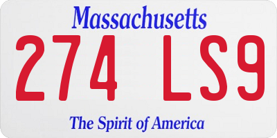 MA license plate 274LS9