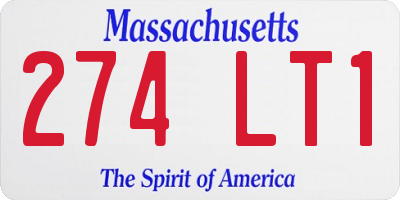 MA license plate 274LT1