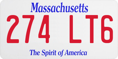 MA license plate 274LT6