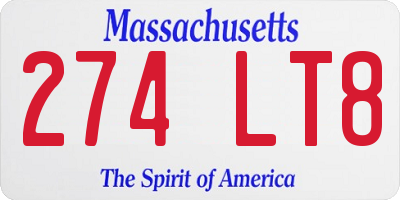 MA license plate 274LT8