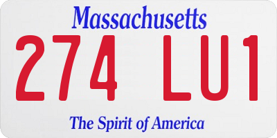 MA license plate 274LU1