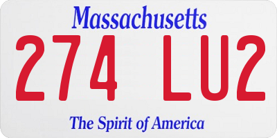 MA license plate 274LU2