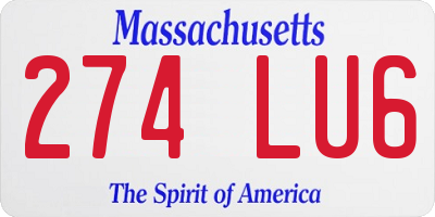 MA license plate 274LU6