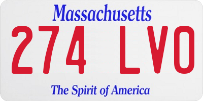 MA license plate 274LV0