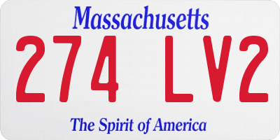 MA license plate 274LV2