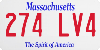 MA license plate 274LV4